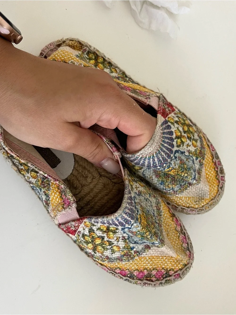 Woven Multicolor Slip-On Espadrilles - Pink Accent